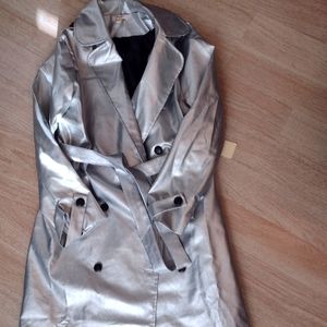 Silver trench coat
